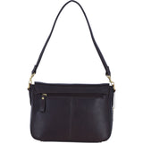 Women’s Genuine Leather Flapover Crossbody X Shoulder Bag in Brown: L-35