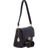 Women’s Genuine Leather Flapover Crossbody X Shoulder Bag in Brown: L-35