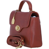Exquisite Genuine Leather Top Handle Bag with Detachable Strap for Women in Tan: L-36