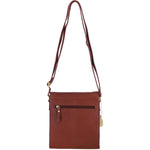 Genuine Leather Crossbody Bag with Twist Lock for Women in Tan: L-34