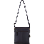 Genuine Leather Crossbody Bag with Twist Lock for Women in Brown: L-34