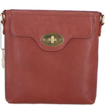 Genuine Leather Crossbody Bag with Zip Top Closure for Women in Tan: L-33