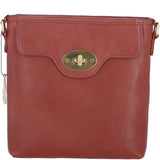 Genuine Leather Crossbody Bag with Zip Top Closure for Women in Tan: L-33
