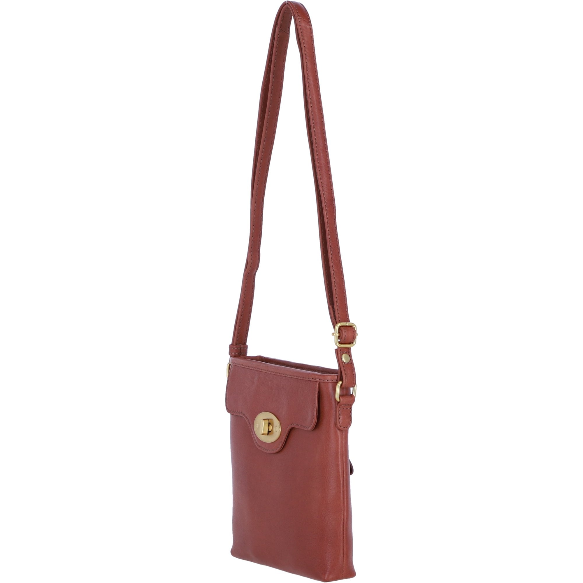 Genuine Leather Crossbody Bag with Zip Top Closure for Women in Tan: L-33