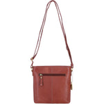 Genuine Leather Crossbody Bag with Zip Top Closure for Women in Tan: L-33