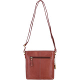 Genuine Leather Crossbody Bag with Zip Top Closure for Women in Tan: L-33