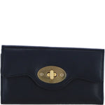 Exquisite Genuine Leather Large Purse with Twist Lock in Black: L-31