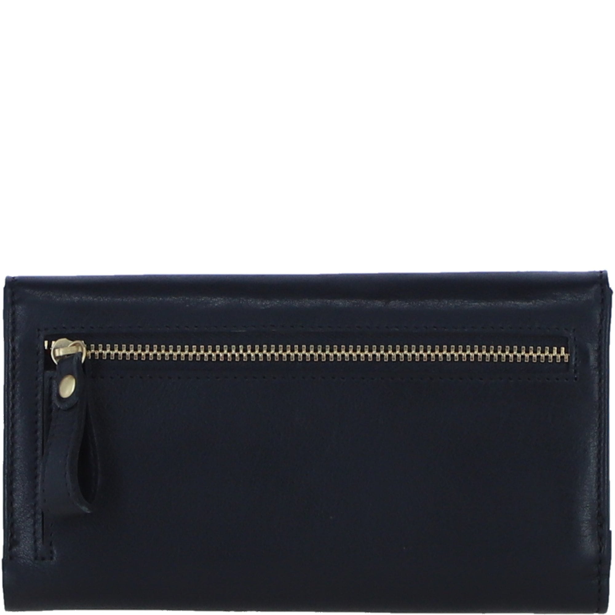 Exquisite Genuine Leather Large Purse with Twist Lock in Black: L-31