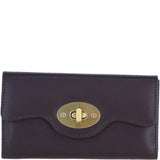 Exquisite Genuine Leather Large Purse with Twist Lock in Brown: L-31