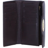 Exquisite Genuine Leather Large Purse with Twist Lock in Brown: L-31