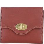 Exquisite Genuine Leather Purse with Twist Lock in Tan: L-30