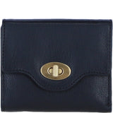 Exquisite Genuine Leather Purse with Twist Lock in Black: L-30