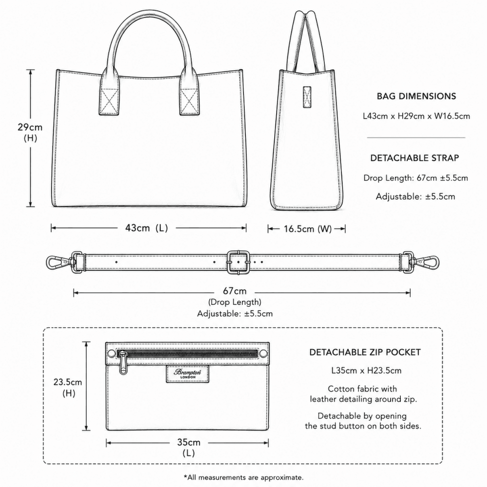 Exquisite Genuine Leather Large Structured Tote Bag with Detachable Strap and Pouch in Black: S-03