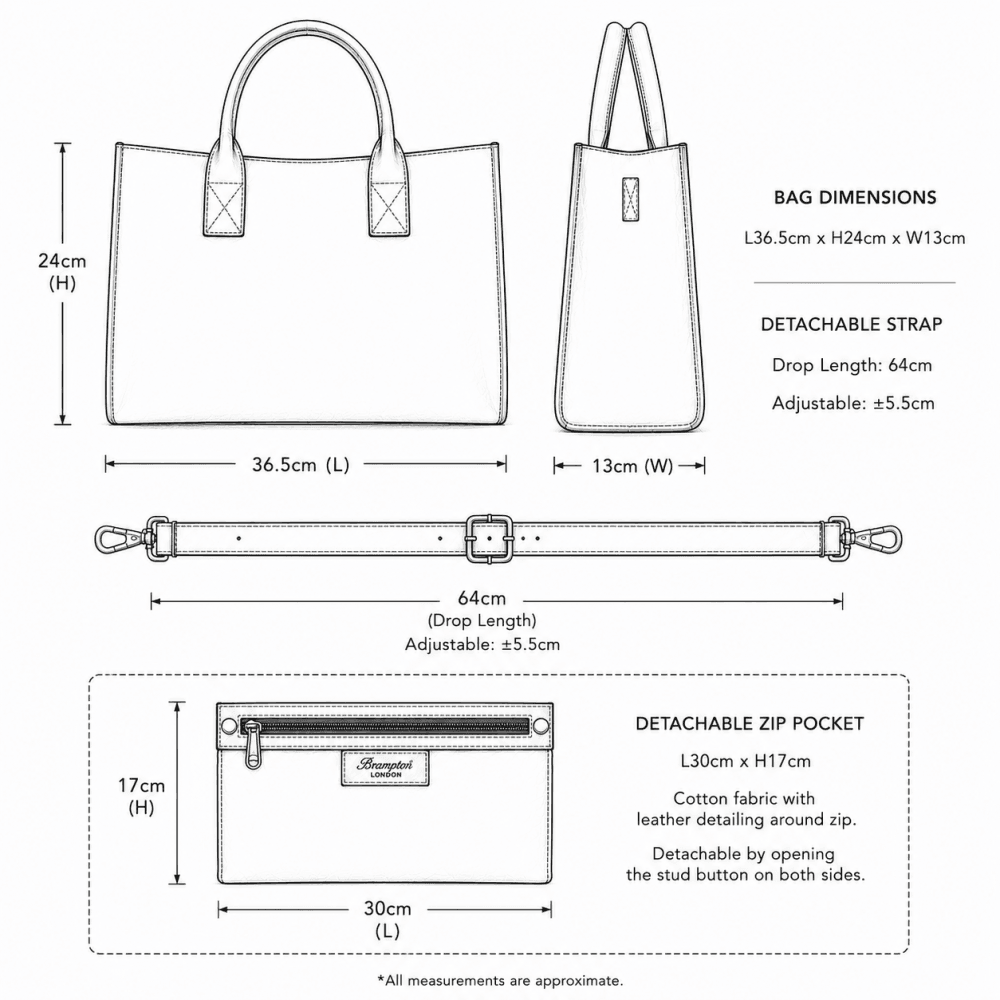 Exquisite Genuine Leather Medium Structured Tote Bag with Detachable Strap and Pouch in Brandy: S-02