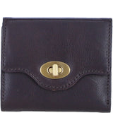 Exquisite Genuine Leather Purse with Twist Lock in Brown: L-30