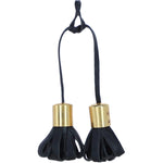Ashwood Leather Double Tassel Bag Charm in Black: L-40