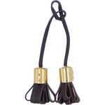 Ashwood Leather Double Tassel Bag Charm in Brown: L-40