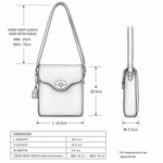 Genuine Leather Crossbody Bag with Twist Lock for Women in Brown: L-34