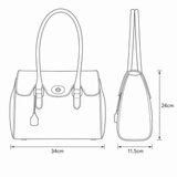 Exquisite Genuine Leather Large Shoulder Bag for Women in Brown: L-39