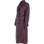 Ashwood Leather Women's Double Breasted Trench Coat with Waist Belt in Burgundy: AWL-DB Trench