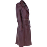 Ashwood Leather Women's Double Breasted Trench Coat with Waist Belt in Burgundy: AWL-DB Trench