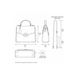 Exquisite Genuine Leather Top Handle Bag with Detachable Strap for Women in Brown: L-36