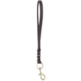 Ashwood Leather Short Traffic Lead with Braided Detail & Solid Brass Trigger Clasp in Brown – K9-L12