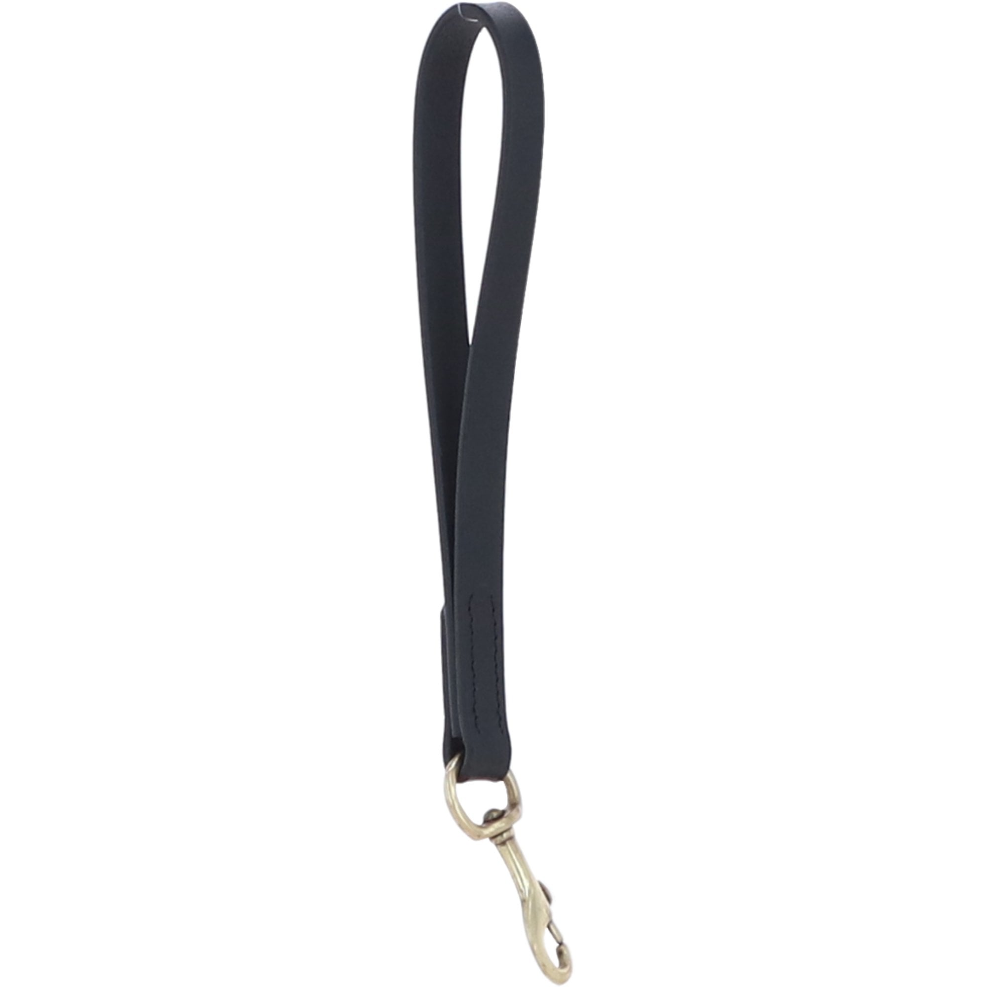 Genuine Leather Short Traffic Lead with Solid Brass Trigger Clasp in Black – K9-L11