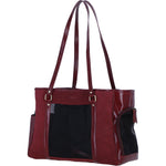Ashwood Leather Pet Carrier Tote Bag with Mesh Panels in Bordeaux: K9-T02