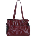 Ashwood Leather Pet Carrier Tote Bag with Mesh Panels in Bordeaux: K9-T02