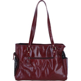 Ashwood Leather Pet Carrier Tote Bag with Mesh Panels in Bordeaux: K9-T02