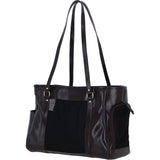 Ashwood Leather Pet Carrier Tote Bag with Mesh Panels in Brown: K9-T02