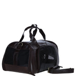 Ashwood Leather Expandable Travel Carrier Bag for Dogs & Cats in Brown: K9-T01