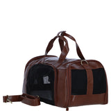 Ashwood Leather Expandable Travel Carrier Bag for Dogs & Cats in Tan: K9-T01