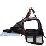 Ashwood Leather Expandable Travel Carrier Bag for Dogs & Cats in Tan: K9-T01