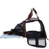 Ashwood Leather Expandable Travel Carrier Bag for Dogs & Cats in Tan: K9-T01