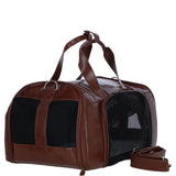 Ashwood Leather Expandable Travel Carrier Bag for Dogs & Cats in Tan: K9-T01