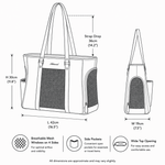 Ashwood Leather Pet Carrier Tote Bag with Mesh Panels in Tan: K9-T02