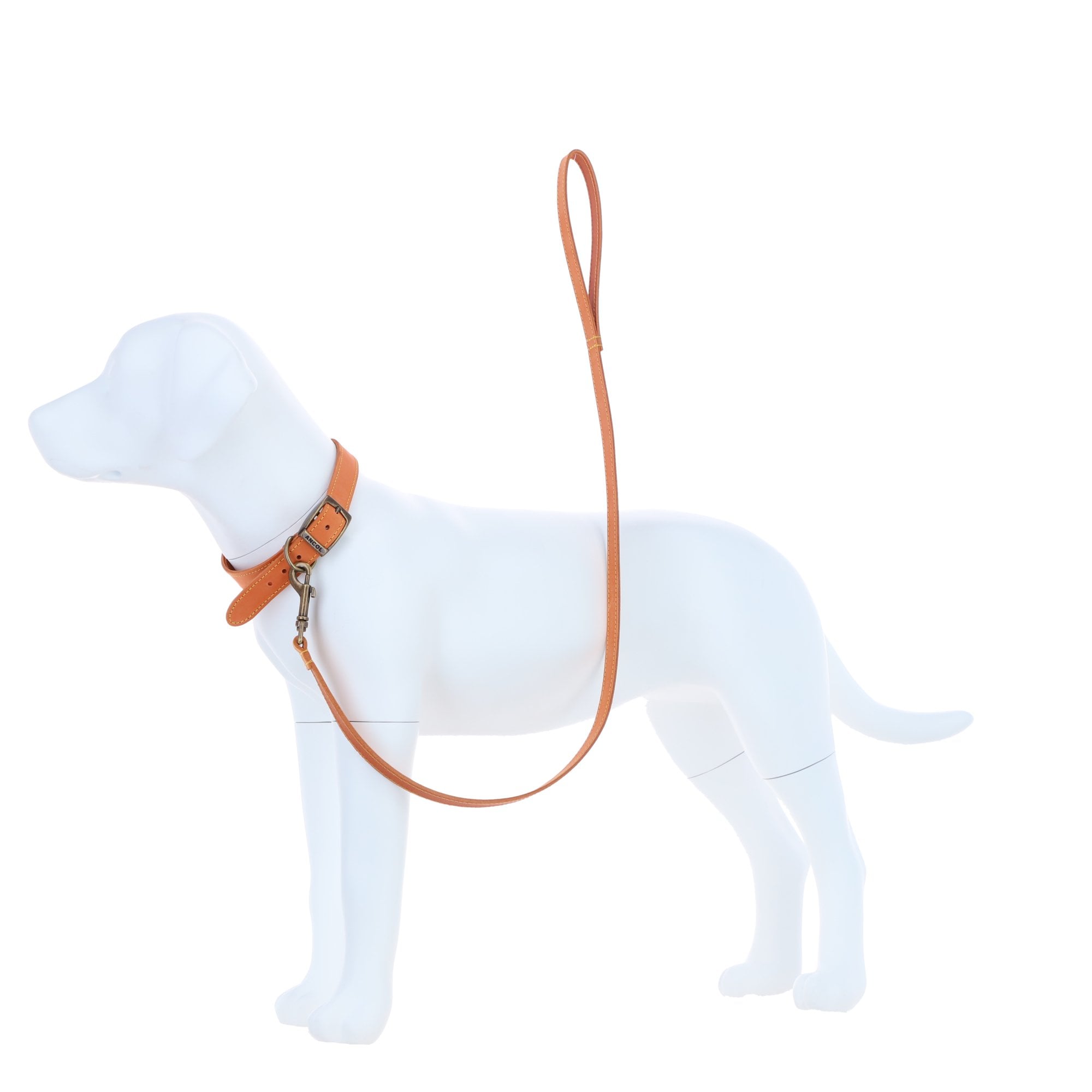 Ashwood Leather Exquisite Dog Lead in Orange: k9-L07