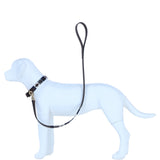Ashwood Leather Handmade Patchwork Dog Collar in Brn/navy/grey/white: k9-c06