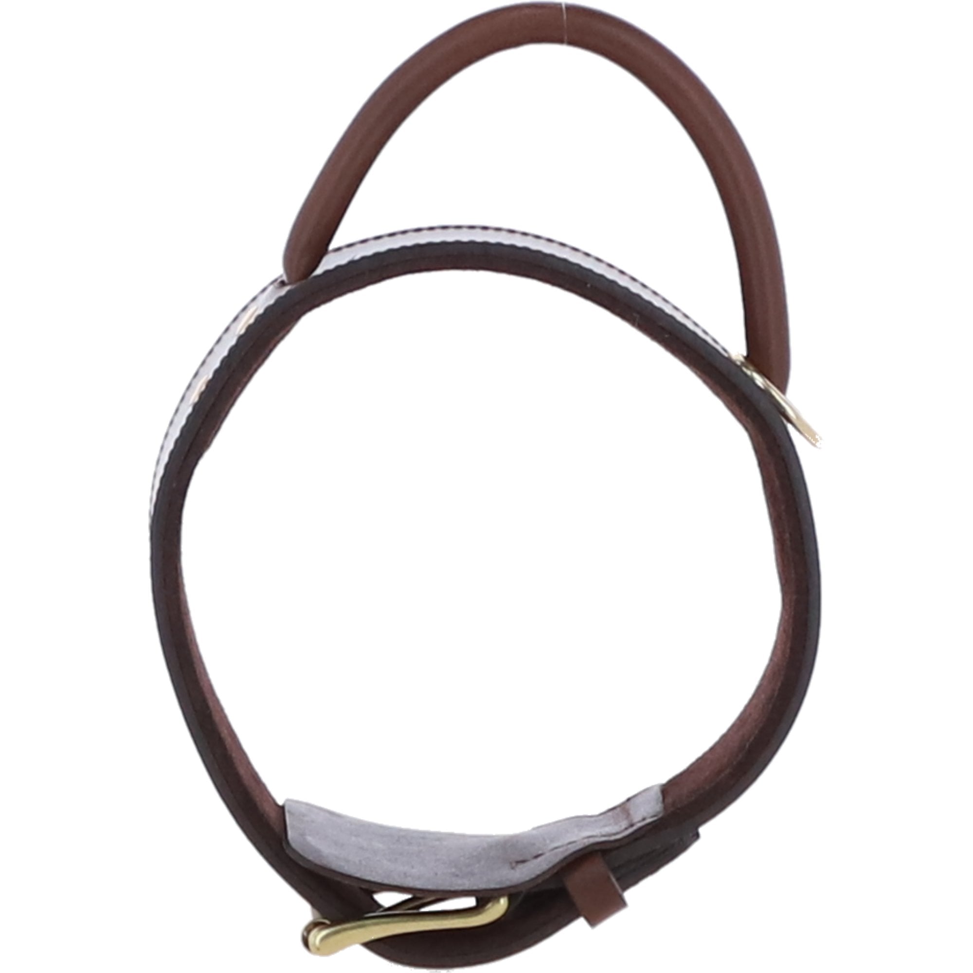 Ashwood Leather Dog Collar with Grab Handle in Brown: K9-C04