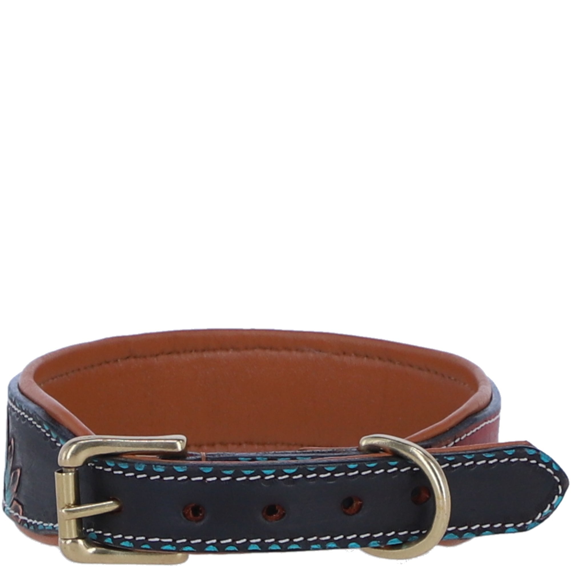 Ashwood Leather Handmade Floral Dog Collar in Multi: K9-C14