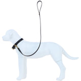 Genuine Leather Pet Leash with Gold Hardware in Black: K9-L01
