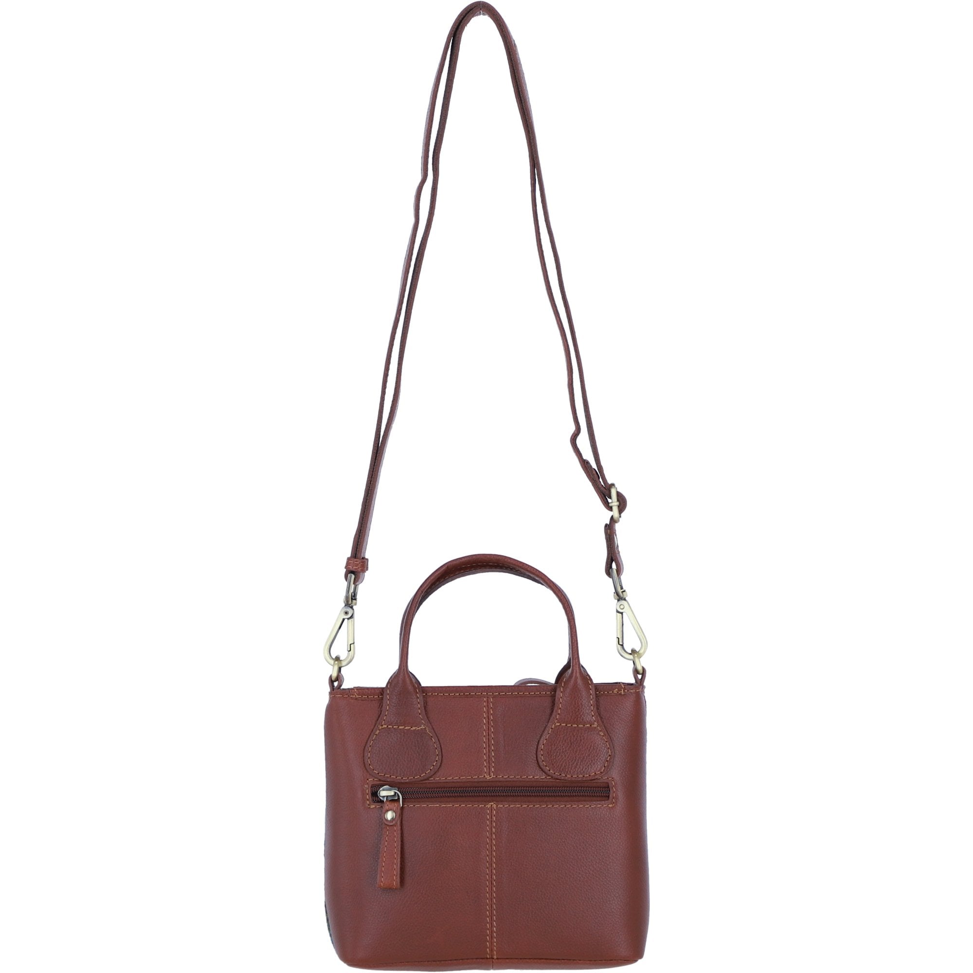 Ashwood Leather & Harris Tweed® Cloth Handbag with Removable Crossbody Strap Tan/Purple: TW-21-13-TP