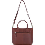 Versatile Ashwood Leather & Harris Tweed® Cloth Shoulder Bag Tan/Purple: TW-22-13-TP