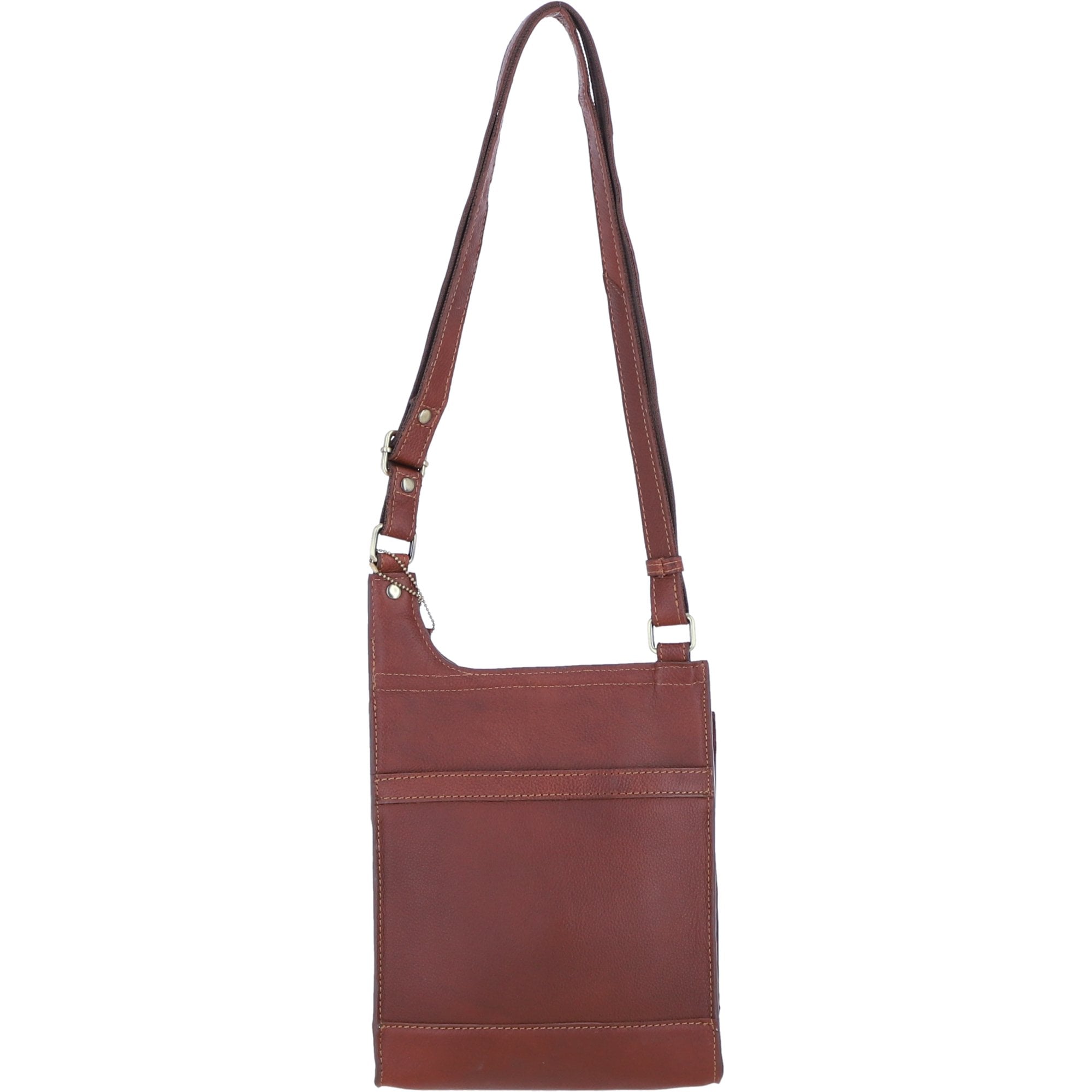 Ashwood Leather & Harris Tweed® Cloth Crossbody Bag Tan/Purple: TW-24-13-TP