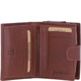 Ashwood Leather & Harris Tweed® Cloth Three compartment wallet Tan/Purple: TW-12-13-TP
