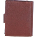 Ashwood Leather & Harris Tweed® Cloth Three compartment wallet Tan/Purple: TW-12-13-TP