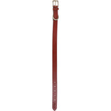 Genuine Leather Collar with Brass Hardware & Adjustable Buckle Fastening in Tan: K9-C12
