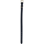 Genuine Leather Collar with Brass Hardware & Adjustable Buckle Fastening in Black: K9-C12